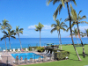 Kihei Surfside Resort unit 208 swimming pool view with Lanai island in distance